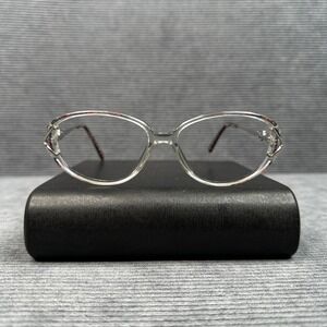 Zyloware Vintage Clear Cat Eye Eyeglasses Silver Metal Tortoise Temples 144
